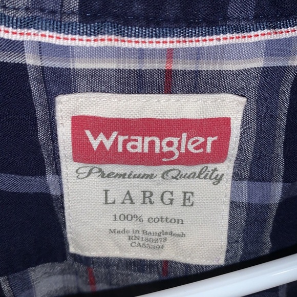 Wrangler Blue, Gray, White, and Red Flannel - Picture 2 of 2